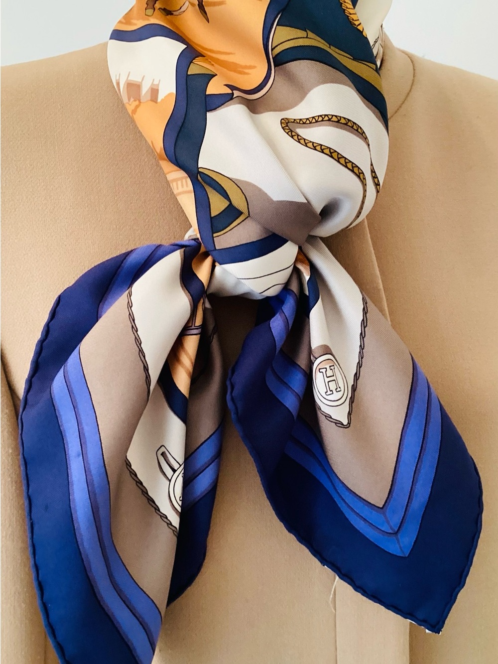 Authentic Hermes’  1984 silk scarf